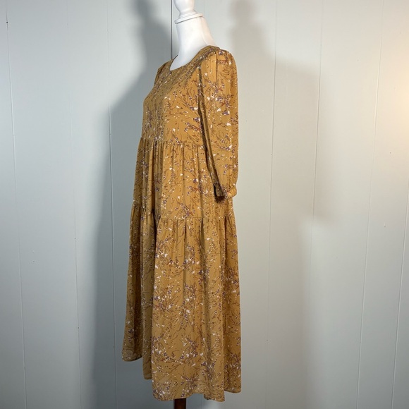 Code x Mode Floral Dress Women’s S Midi 3/4 Sleeveless Cottagecore Prairie - Picture 5 of 9